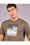 Men Brown Basic Graphic T-Shirt - 4