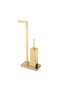 Sk Footed Toilet Paper Holder+Brush Holder - Gold