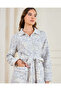 Women Blue All Over Print Quilted Nightgown - 4
