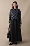 Plaid Pattern Jacket Skirt Black Set - 5