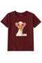 Cotton Fabric Children's T-Shirt – Goose with Heart Glasses Printed Children's T-Shirt