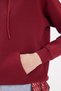 Women's Relax Fit Comfortable Cut Cotton Hooded Kangaroo Pocket Burgundy Sweatshirt - 3