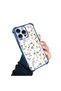 iPhone 15 Pro Compatible Transparent Silicone Flutter Protective Case Flower Patterns - 3