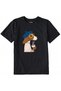 Cotton Fabric Children's T-Shirt – Dog in a Beret Drinking Coffee B Printed T-Shirt