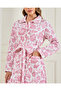 Women Pink All Over Print Quilted Nightgown - 4