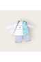 100% Cotton Girls' Seasonal Three-Piece Set with Hooded Vest 9/24 Months Blue - 4