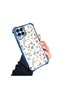 Samsung Galaxy M33 Compatible Transparent Silicone Flutter Protective Case Flower Patterns - 2