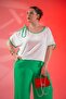 Plus Size One Shoulder Tie-Up Two-Piece Women's Green Suit - 6