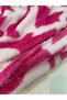 Pink and White Patterned Welsoft Fabric Double-Sided - Soft and Fluffy Texture - 5