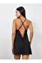 Black Lace Trim Slip Babydoll - 4