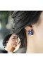 Blue New Elegant and Noble Earrings Blue Flower Crystal Camellia Earrings Ladies Simple Christmas Ea - 6