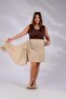Plus Size Buckle Detail Women's Skirt Beige - 3