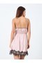 Color Blocked Fitted Waist Lace Trim Cami Dress - 4