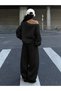 Women's Nyc Printed Boat Neck Sweatshirt Sweatpants Set - 3