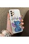Samsung Galaxy A33 Compatible Stitch Couple Pattern Case Silicone Edge Hard Back Anti-Fall