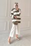 Oversized Striped Knitwear Tunic Water Green