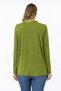 Women's Plus Size Green, Satin Piped Detail Ribbed Knit Cardigan 65N39276 - 4