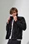 Hakim Collar Snap Fastener Leather Jacket - 3