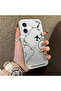 iPhone 16 Compatible Silicone Edge Hard Back Anti-Fall Case Airplane Patterns - 4