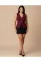 V-Neck Gold Buttoned Stylish Women's Vest Blouse - 4