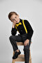 Boys' Long Sleeve Black Shirt and Yellow Suspender Bow Tie Set - 3