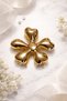 Clover Heart Model Gold Hair Clip – Stylish Metal Clasp 5 cm - 2