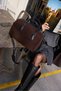 Vistola Women's Brown Black Gar Paneled Rcek Leather Suet Speddy Bag - 2