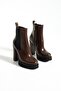 Women's Leather Boots Platform Brown - 3