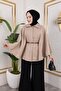 Women's Winter Trend Belted Mink Cashmere Short Coat - 2