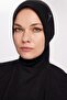 Black Hijab Swimming Cap with Gray Logo Detail 1006 - 2