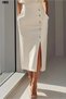 Elegant and Stylish Women's Long Sleeve Crew Neck Midi Crepe Dress - 2