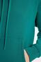 Women's Oversized wide cut cotton soft textured basic green k Hooded sweatshirt with fleece inside - 3