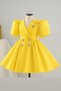 Special Design Umay Model Yellow Color Girl's Evening Dress with Stone Accessories