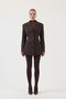 Waist-Fitted Striped Slim-Fit Karen Blazer Jacket Brown