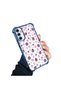 Samsung Galaxy A14 4g Compatible Transparent Silicone Flutter Protective Case Strawberry Patterns - 2