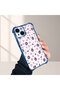 iPhone 14 Compatible Transparent Silicone Flutter Protective Case Strawberry Patterns - 4