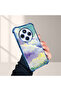 Xiaomi Redmi 14C Compatible Transparent Silicone Flutter Protective Case Colorful Cloud Patterns