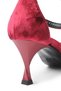 Dina Burgundy Color Velvet Fabric Women's Heeled Shoes - 8