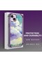 iPhone 15 Plus Compatible Transparent Silicone Flutter Protective Case Colorful Cloud Patterns - 5