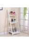 OneDcor 3 Tier Wooden Ladder Plant Stand - Foldable, Free Installation, Indoor/Outdoor - White - 5