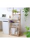 OneDcor 4-Tier Wooden Ladder Plant Stand - Foldable Display Shelf For Flowers And Plants - Natural - 6