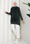 Women's Half Turtleneck Side Zipper Silk Cupra Mercerized Tunic - 3