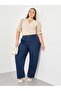 Plus Size Beige Embroidered Neckline Blouse - 3
