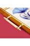 Kitchen Floral Patterned Wooden Rectangular Tray - Blue / Cream - 43 cm - 5