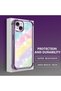 iPhone 15 Plus Compatible Transparent Silicone Flutter Protective Case Rainbow Patterns - 5