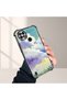 Realme C21 Compatible Transparent Silicone Flutter Protective Case Colorful Cloud Patterns
