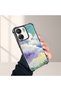 Xiaomi Poco C65 Compatible Transparent Silicone Flutter Protective Case Colorful Cloud Patterns