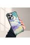 Xiaomi Redmi 12 4g Compatible Transparent Silicone Flutter Protective Case Colorful Cloud Patterns