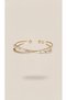 Gold Color Zircon and Baguette Stone Stainless Steel Adjustable Cross Handcuff Bracelet