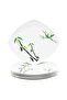 Bamboo Tree Print Square Plate, 27 cm, Green & White